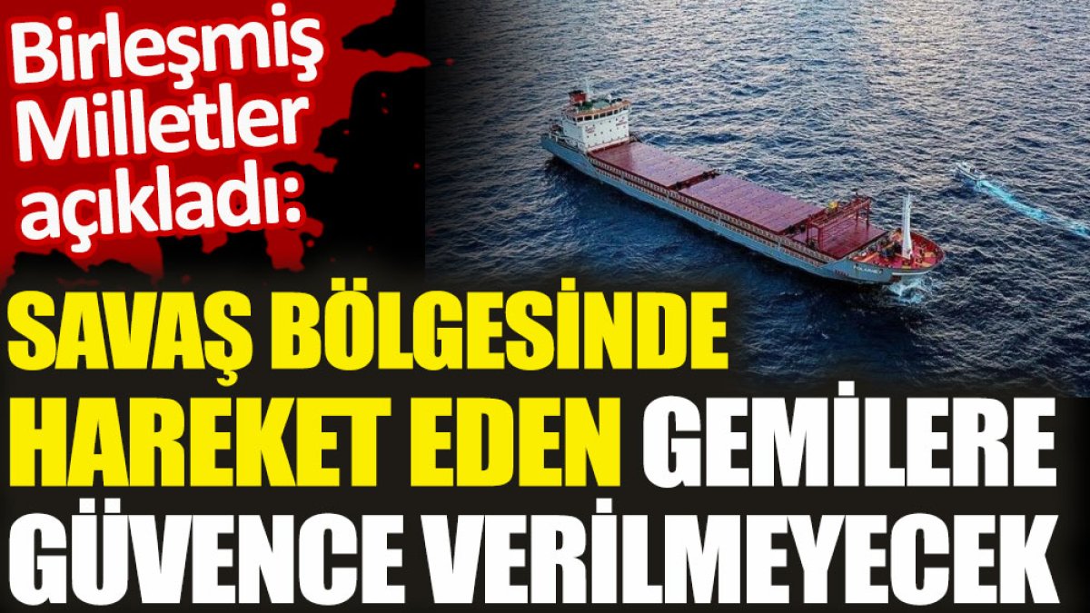 Birleşmiş Milletler açıkladı gemilere güvence verilmeyecek