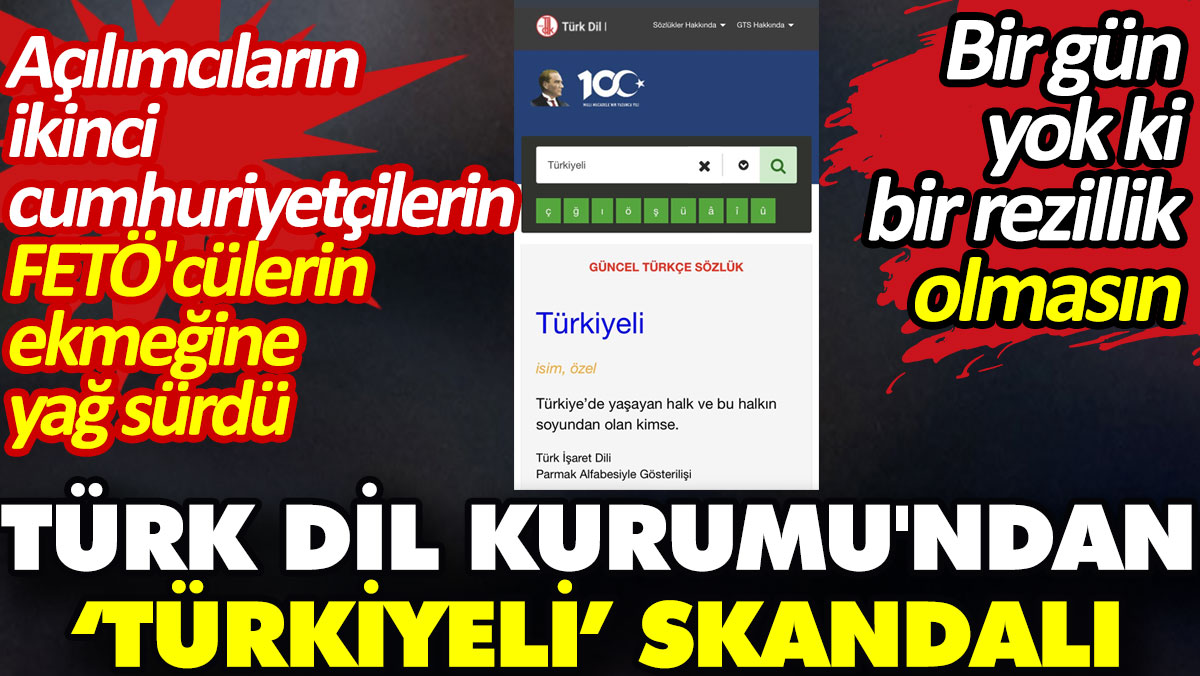 Türk Dil Kurumu'ndan Türkiyeli skandalı. Bir gün yok ki bir rezillik olmasın