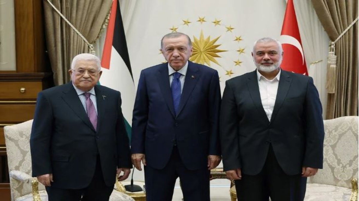 Erdoğan Mahmut Abbas ve İsmail Haniye ile görüştü