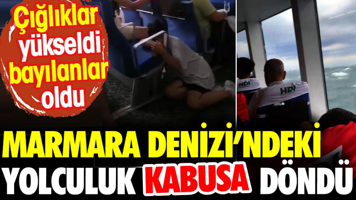 Marmara Denizi'ndeki yolculuk kabusa döndü. Çığlıklar yükseldi yolcular bayıldı.