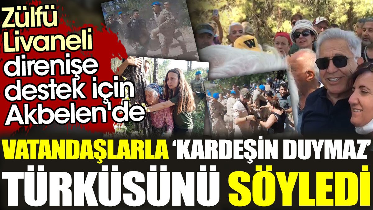 Zülfü Livaneli direnişe destek için Akbelen'de. Vatandaşlarla "Kardeşin duymaz" türküsünü söyledi