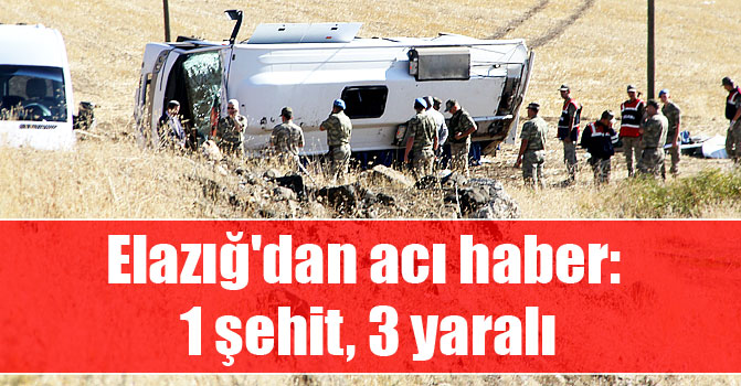 Elazığ'da askeri araç devrildi