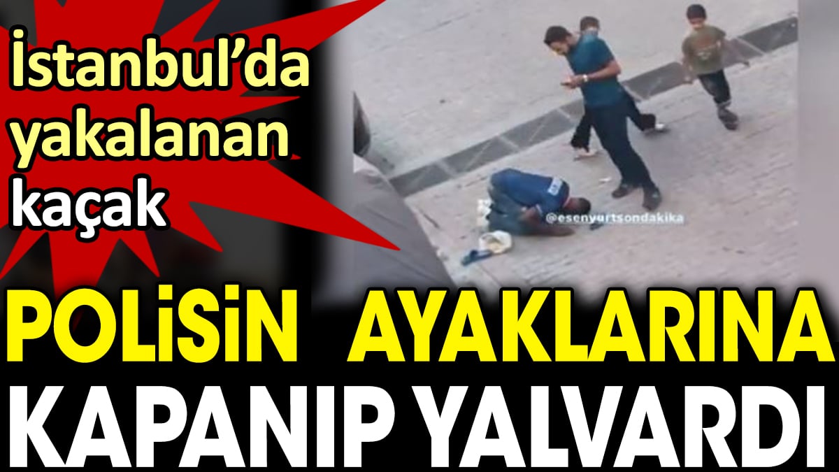 İstanbul'da yakalanan kaçak polisin ayaklarına kapanarak yalvardı