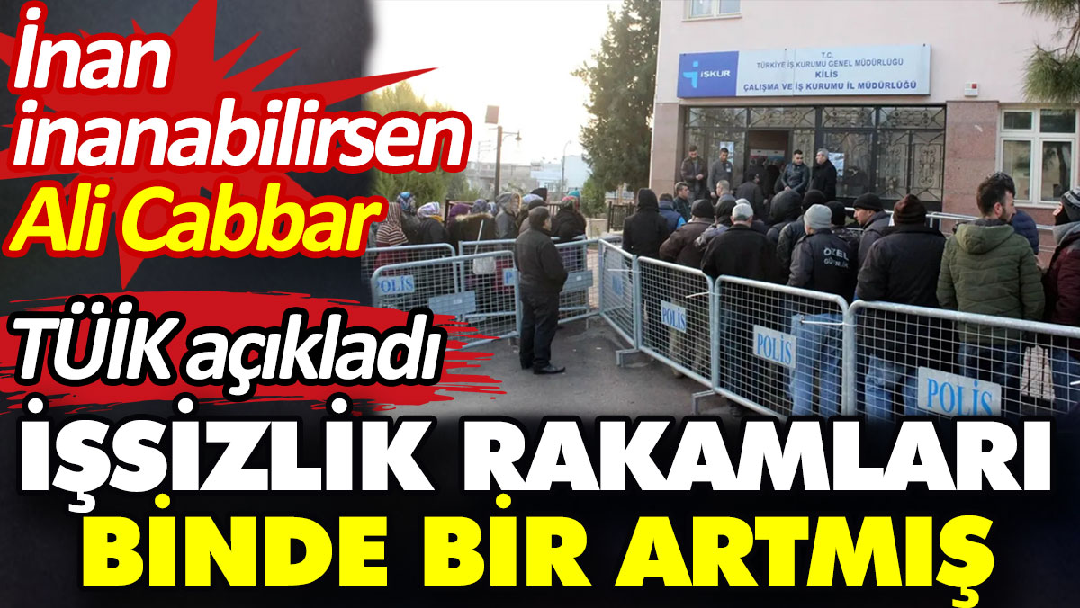 İşsizlik rakamları açıklandı. İnan inanabilirsen Ali Cabbar