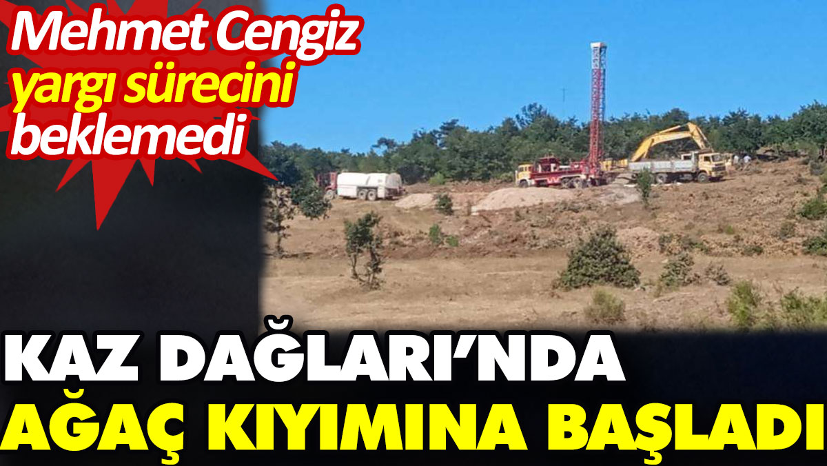 Mehmet Cengiz yargı sürecini beklemedi Kaz Dağları’nda ağaç kıyımına başladı