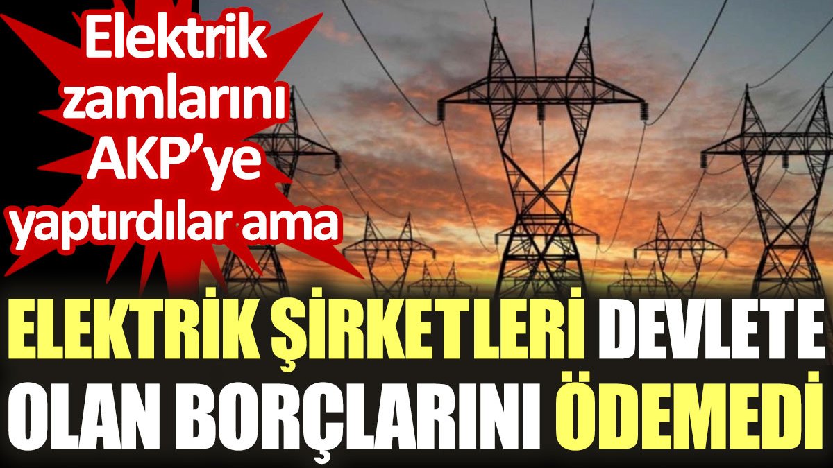 AKP'ye zam yaptıran elektrik şirketleri, devlete olan borçlarını ödemedi