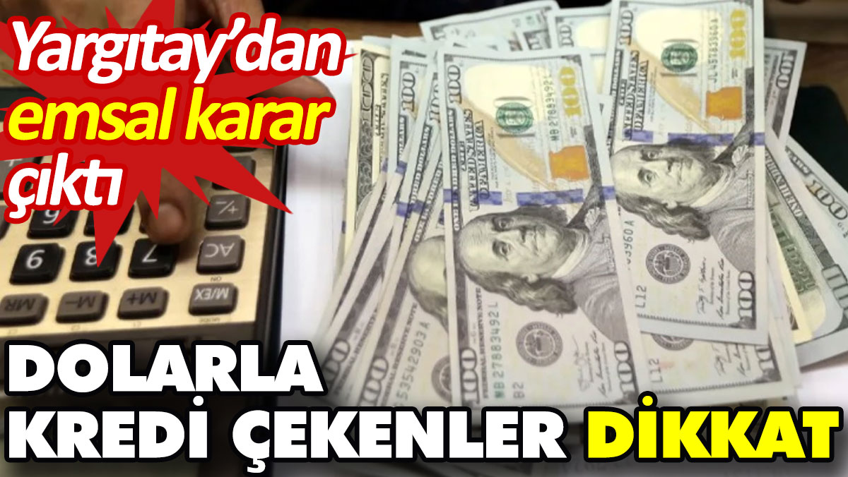 Dolarla kredi çekenler dikkat. Yargıtay’dan emsal karar çıktı