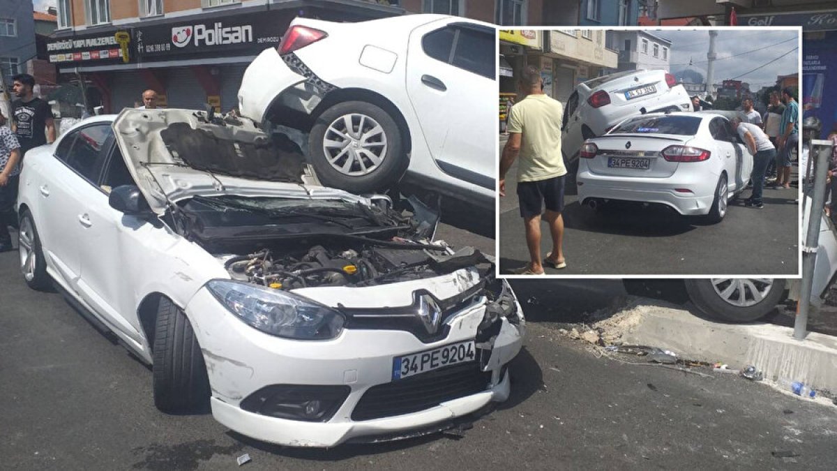 İstanbul'da akılalmaz kaza: Çarptığı otomobilin altında kaldı