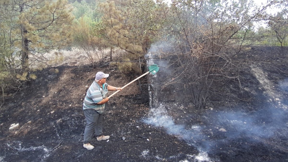 Bolu’da orman yangını köylülerin de desteğiyle söndürüldü