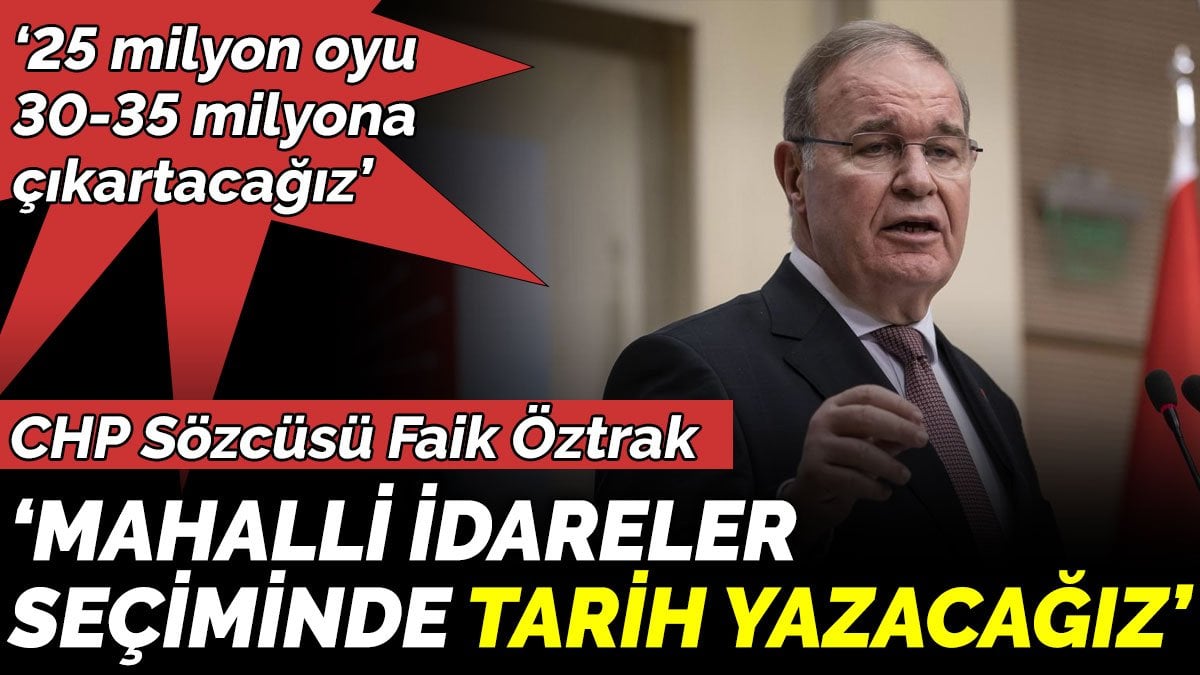 CHP Sözcüsü Öztrak 'Mahalli idare seçimlerinde tarih yazacağız'