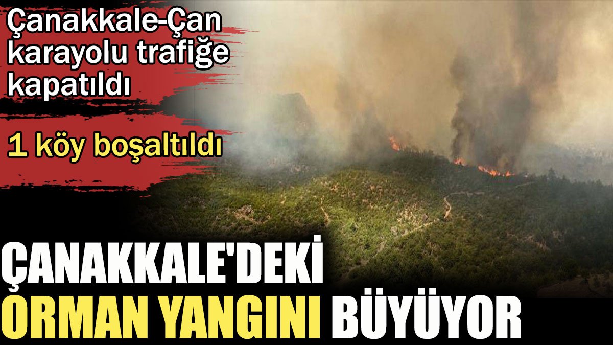 Çanakkale'deki orman yangını büyüyor: 1 köy boşaltıldı, Çanakkale-Çan karayolu trafiğe kapatıldı