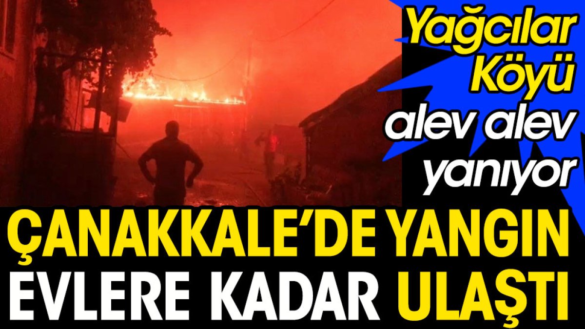 Çanakkale yangını evlere ulaştı! Yağcılar köyü yanıyor