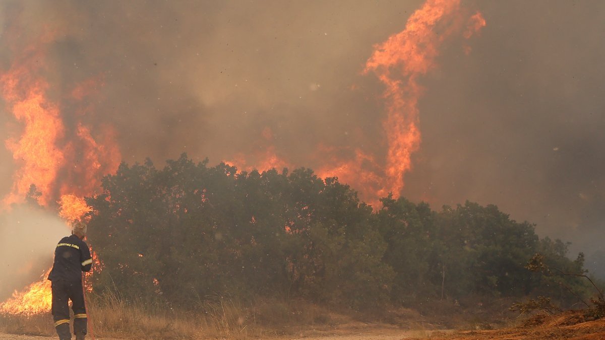 Yunanistan'da orman yangını 6. gününde de devam ediyor