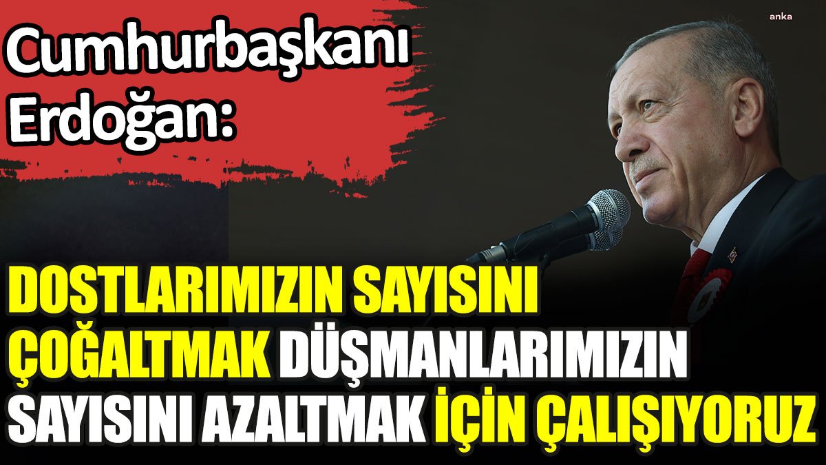 Erdoğan: Dostlarımızın sayısını çoğaltmak düşmanlarımızın sayısını azaltmak için çalışıyoruz