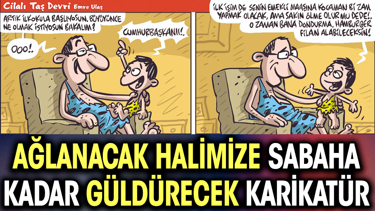 Ağlanacak halimize sabaha kadar güldürecek karikatür. Emre Ulaş zavallı emeklileri çizdi