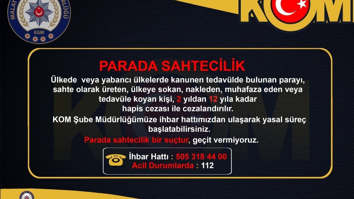 Polisten vatandaşlara tefecilik ve parada sahtecilik konularında afişli uyarı yapıldı