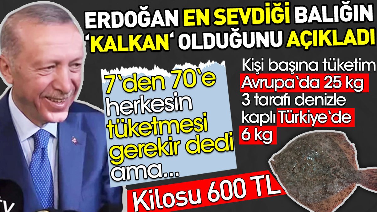 Erdoğan kilosu 600 TL olan Kalkan balığını herkese tavsiye etti