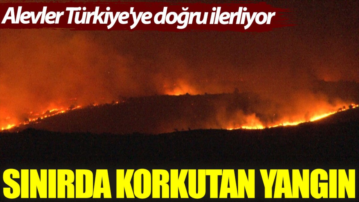 Sınırda korkutan yangın: Alevler Türkiye'ye doğru ilerliyor