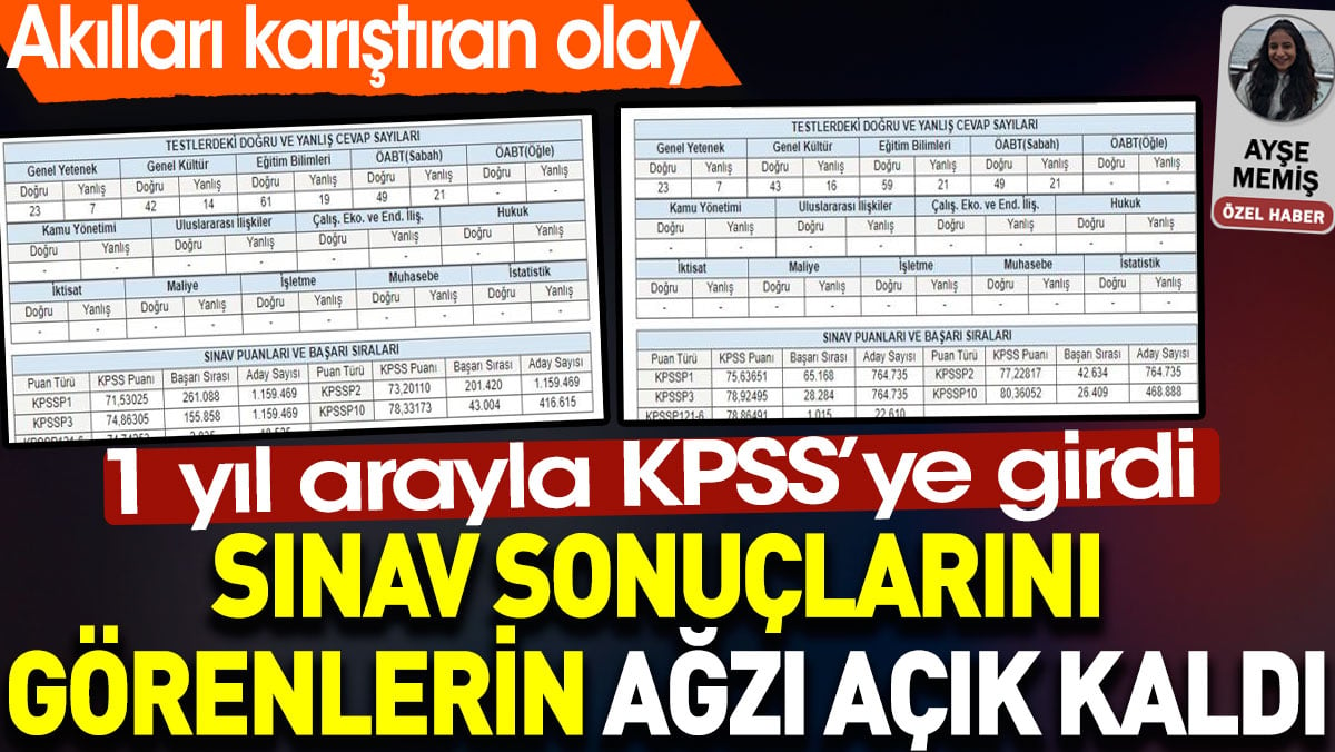 KPSS'ye 1 yıl arayla tekrar girdi. Sınav sonuçlarını görenlerin ağzı açık kaldı