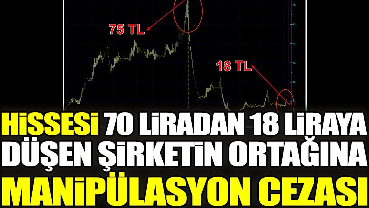 Hissesi 70 liradan 18 liraya düşen Şirketin Ortağına Manipülasyon cezası