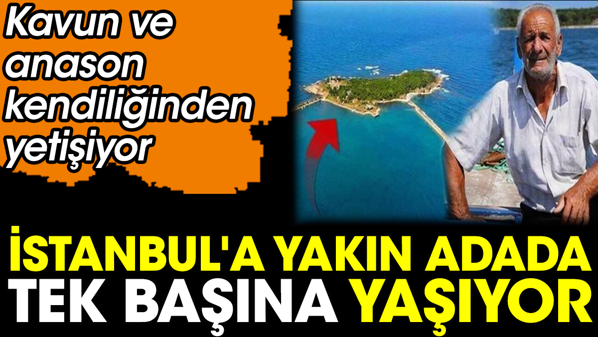 İstanbul'a yakın adada tek başına yaşıyor. Kavun ve anason kendiliğinden yetişiyor