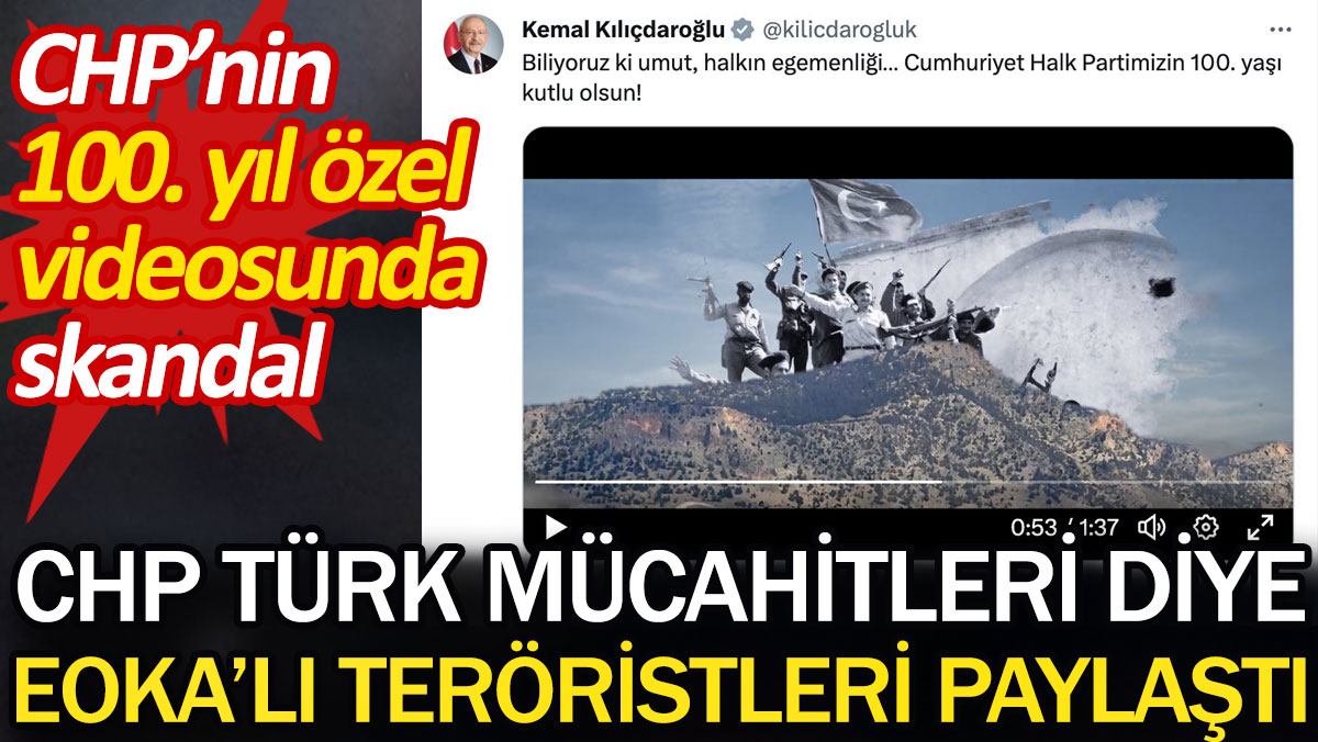 CHP Türk mücahitleri diye EOKA'lı teröristleri paylaştı