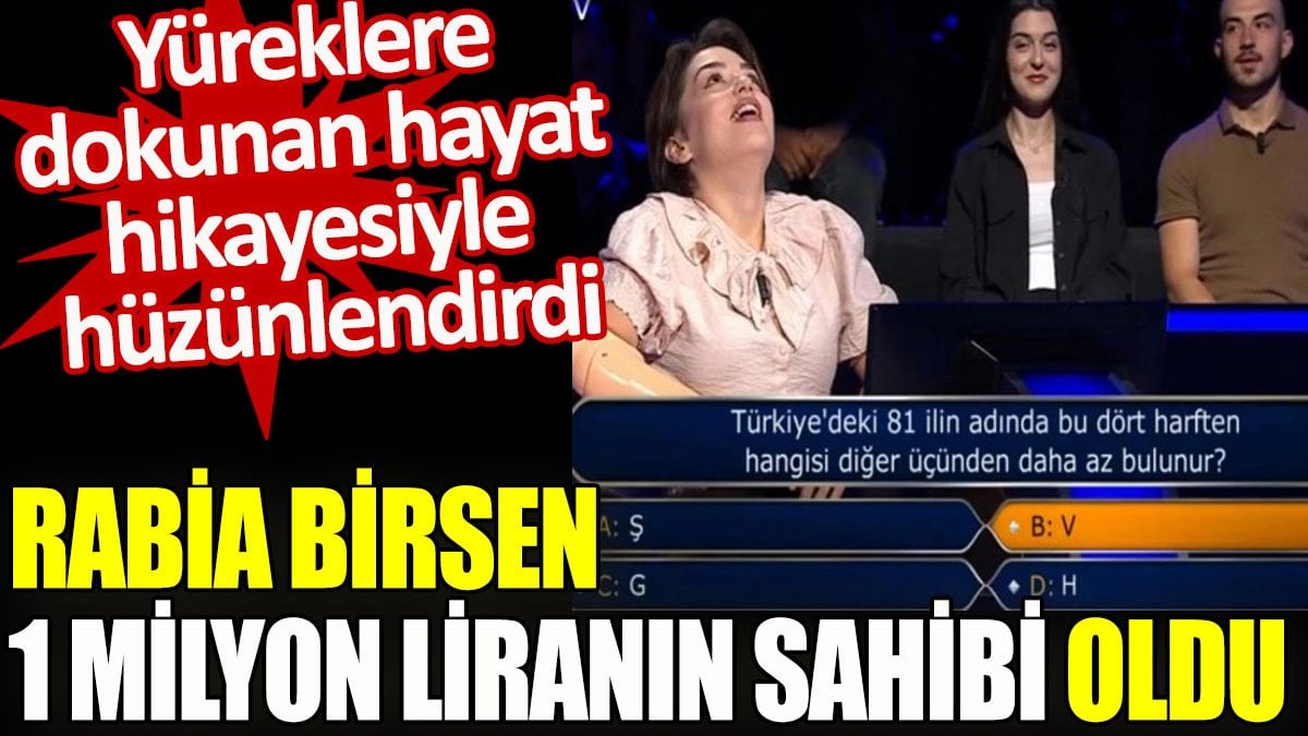 Kim Milyoner Olmak İster'de Rabia Birsen Güvercin 1 milyon liranın sahibi oldu