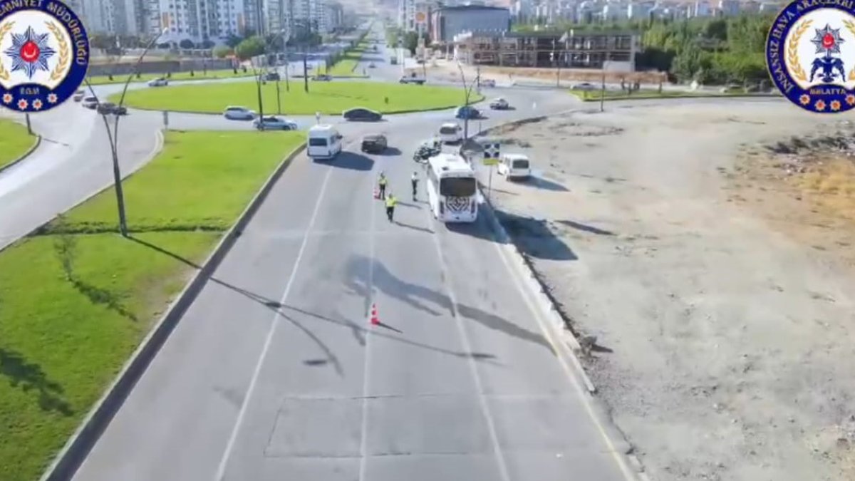 Polis ekiplerinden dron destekli trafik denetimi