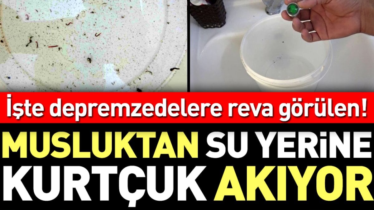 Deprem bölgesinde musluklardan kurtçuk akıyor! Depremzedelere reva görülen bu mu