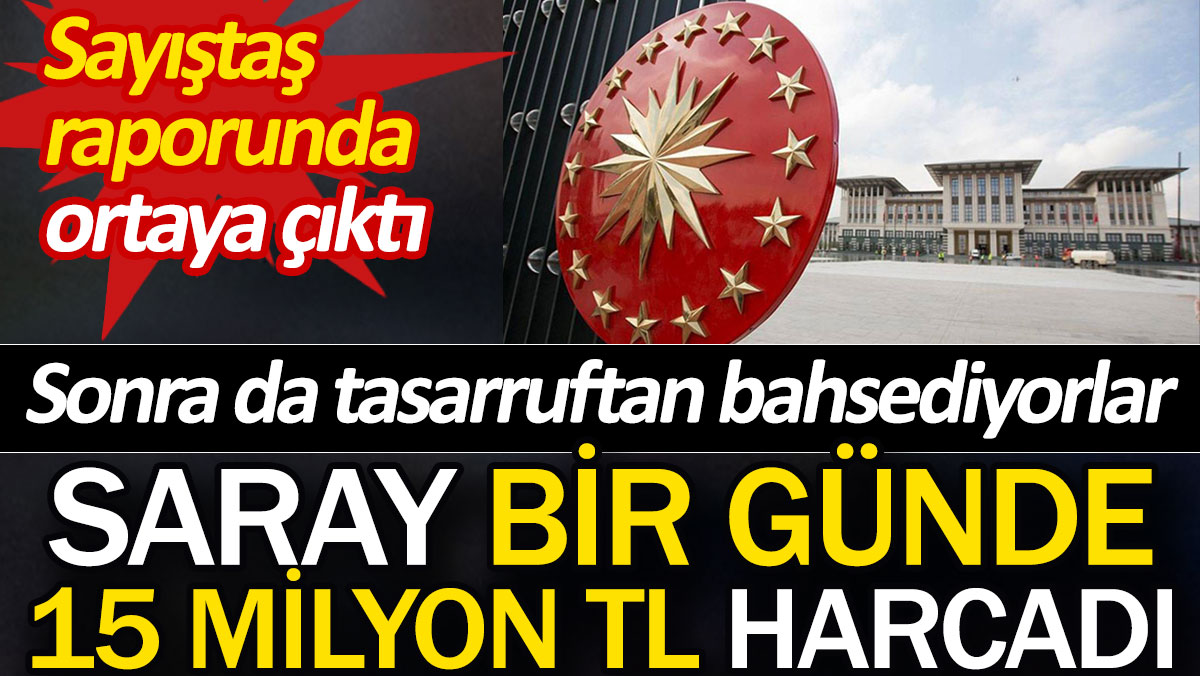 Saray bir günde 15 milyon TL harcadı. Sonra da tasarruftan bahsediyorlar