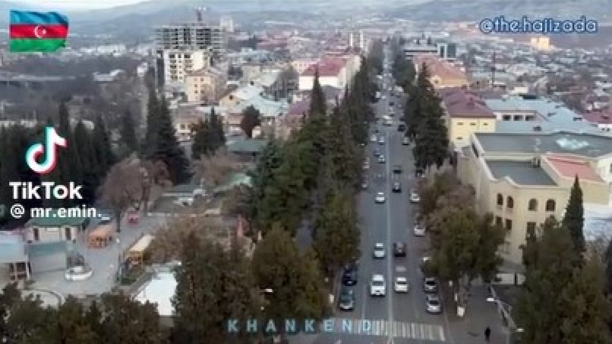 Azerbaycan'ın işgalden kurtardığı Hankendi havadan görüntülendi