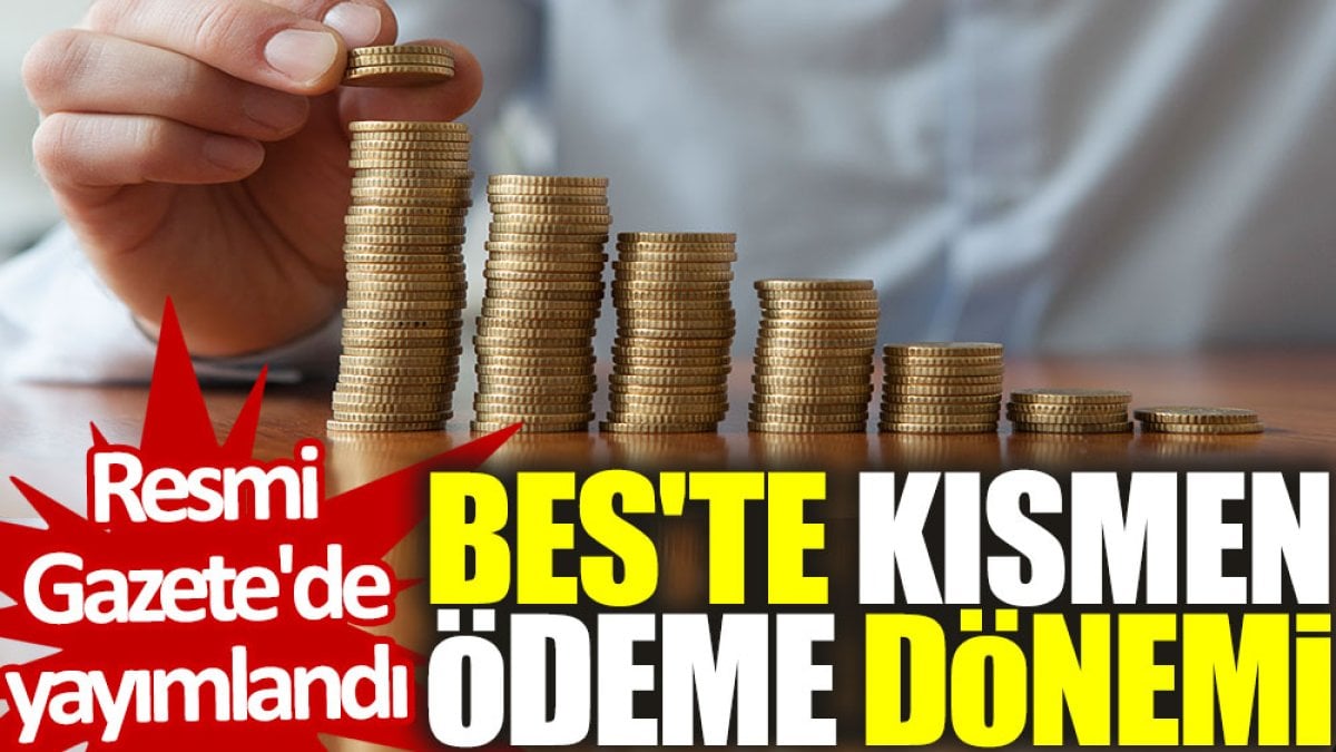 Resmi Gazete'de yayımlandı: BES'te kısmen ödeme dönemi