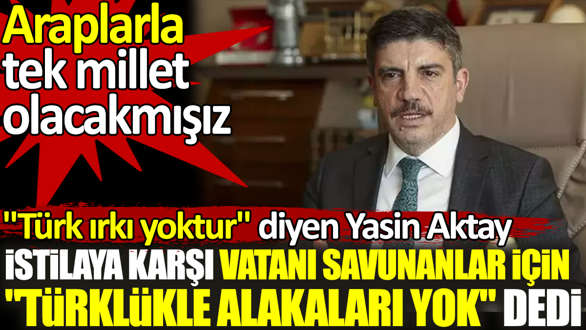 "Türk ırkı yoktur" diyen Yasin Aktay istilaya karşı vatanı savunanlar için "Türklükle alakaları yok" dedi