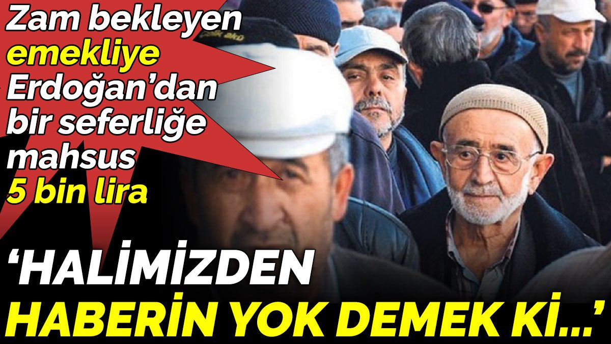 Zam bekleyen emekliye Erdoğan’dan bir seferliğe mahsus 5 bin lira ‘Halimizden haberin yok demek ki...’