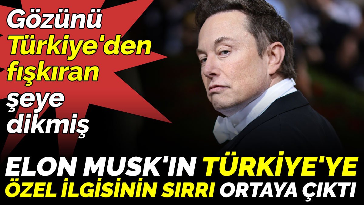 Elon Musk'ın Türkiye'ye özel ilgisinin sırrı ortaya çıktı. Gözünü Türkiye'den fışkıran şeye dikmiş