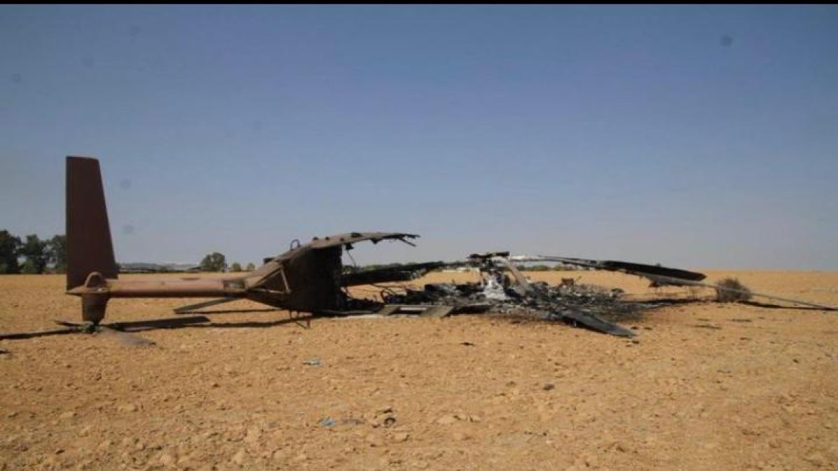 HAMAS İsrail helikopterini düşürdü. Ortada demir yığını kaldı