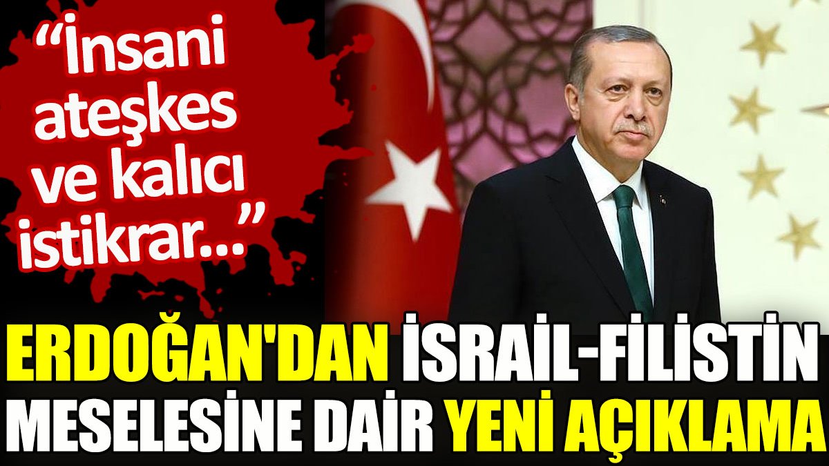 Erdoğan'dan İsrail-Filistin meselesine dair yeni açıklama. "İnsani ateşkes ve kalıcı istikrar..."