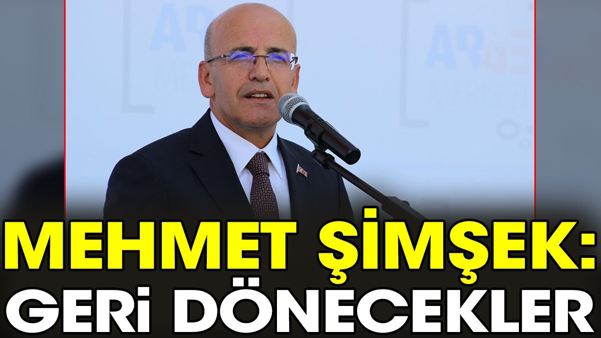 Mehmet Şimsek: Geri dönecekler