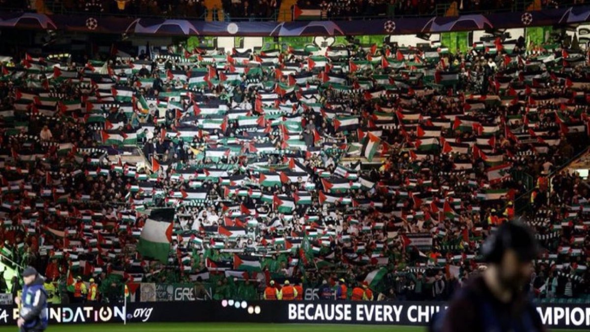 Celtic taraftarından Filistin'e büyük destek