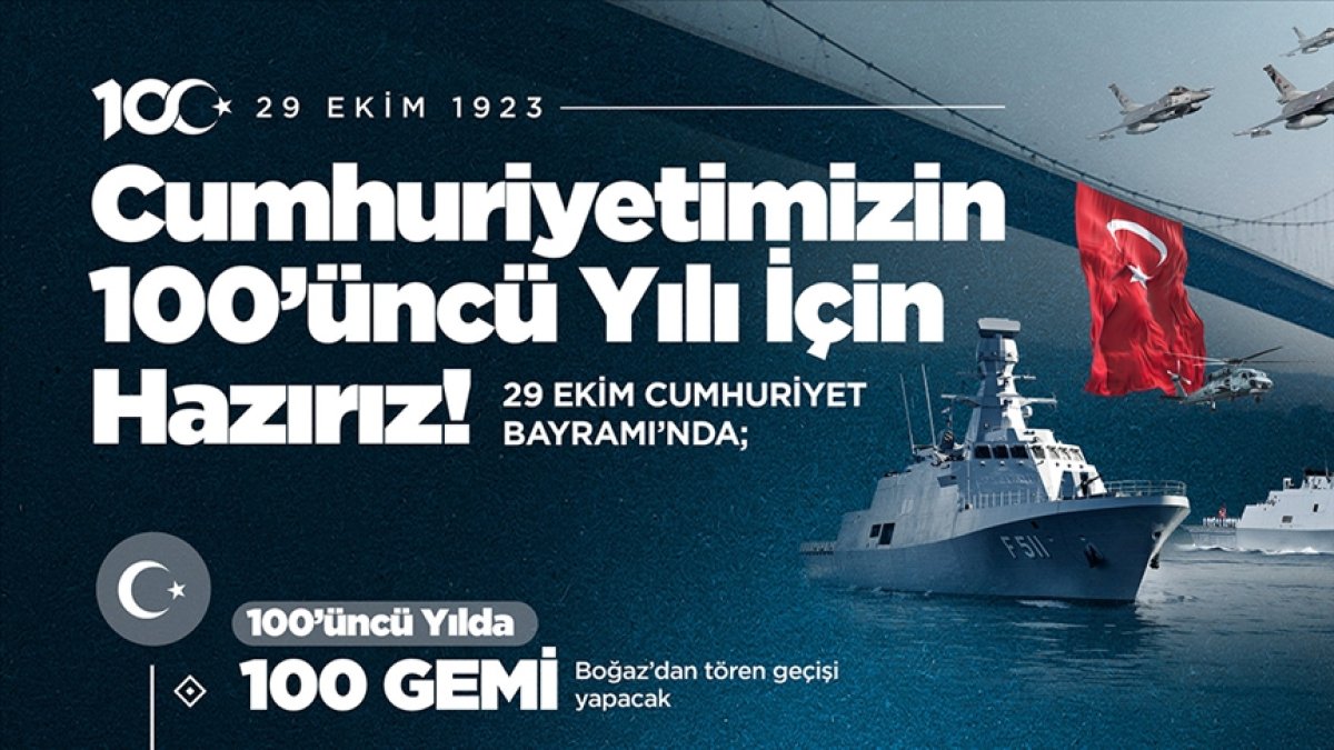 MSB'den 100 gemi ile Cumhuriyet kutlaması