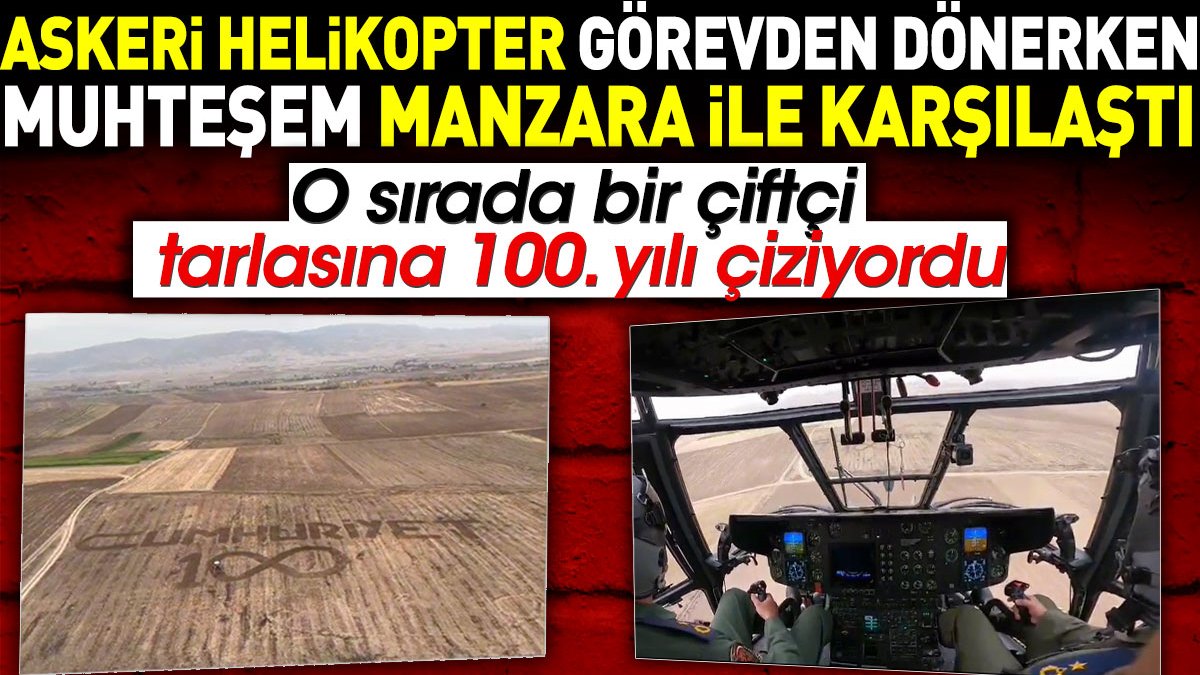 Askeri Helikopter görevden dönerken muhteşem manzara ile karşılaştı