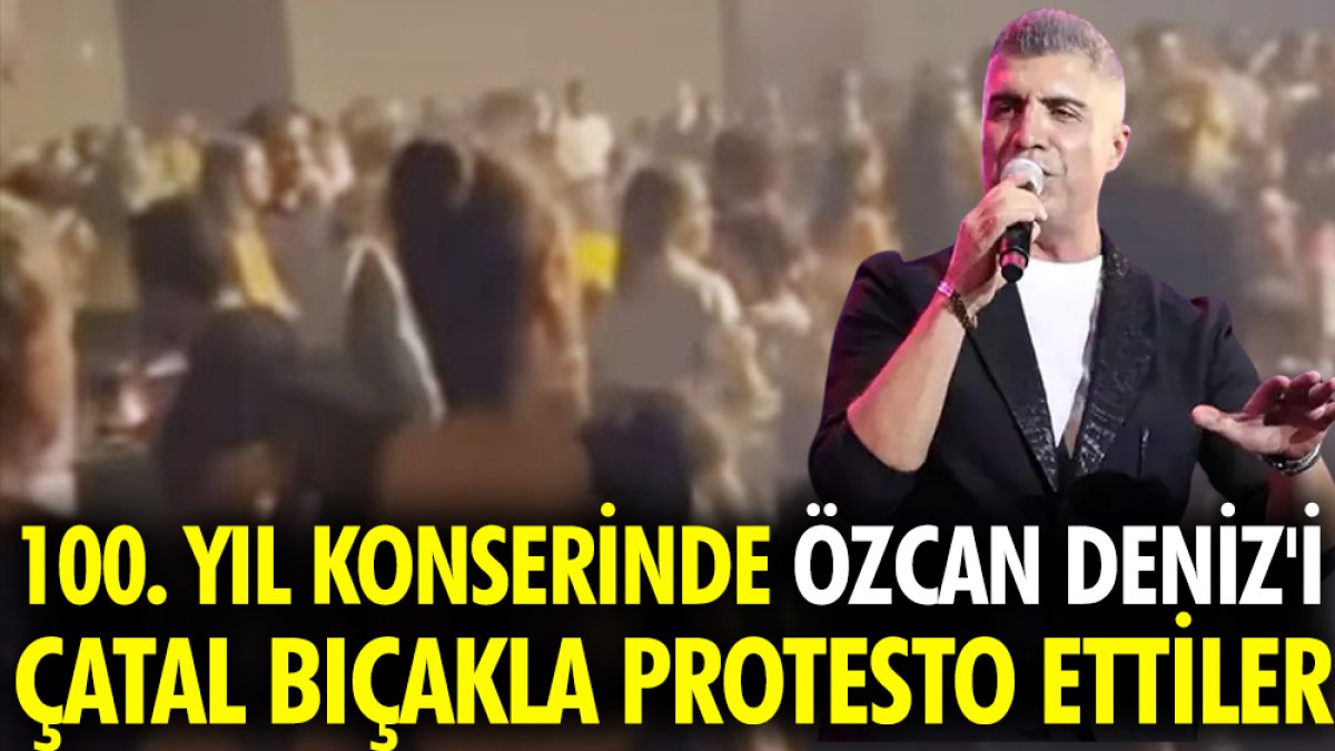 Özcan Deniz'i 100. yıl konserinde çatal bıçakla protesto ettiler