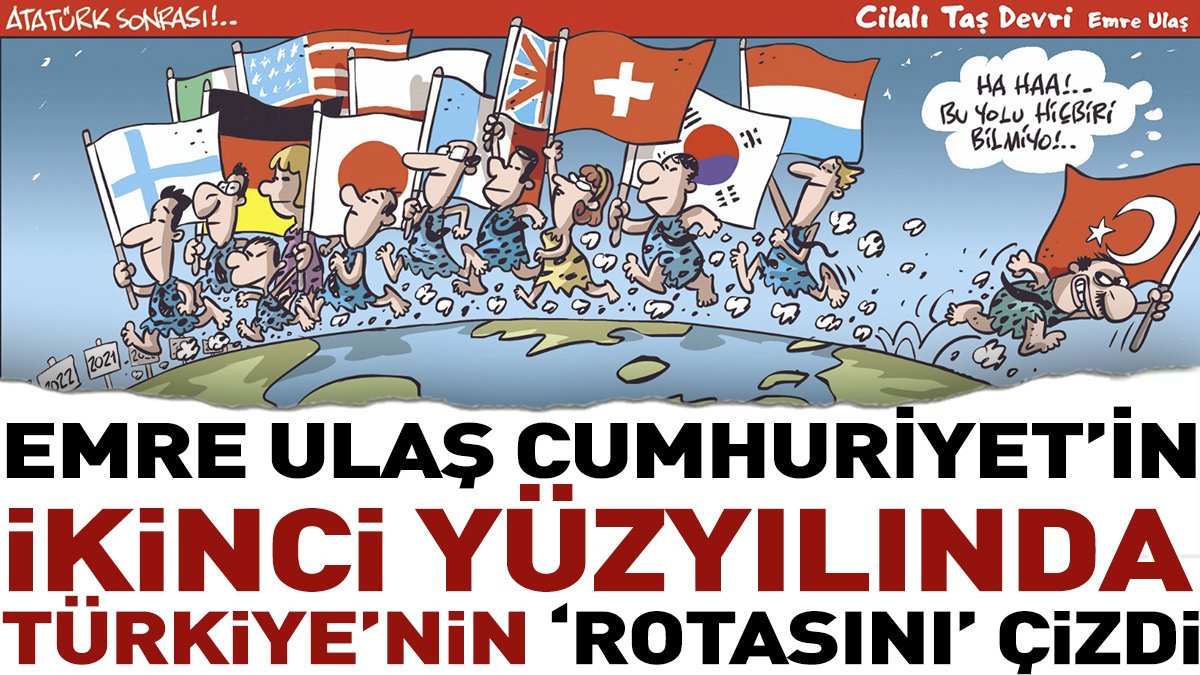 Cumhuriyetin ikinci yüzyılında Türkiye’nin ‘rotasını’ çizdi. Emre Ulaş’tan ‘Atatürk sonrası’ karikatürü