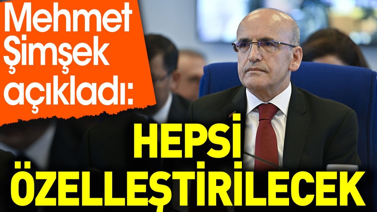 Mehmet Şimşek açıkladı: Hepsi özelleştirilecek