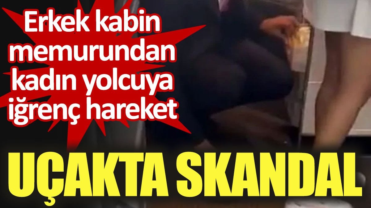 Uçakta skandal. Erkek kabin memurundan kadın yolcuya iğrenç hareket