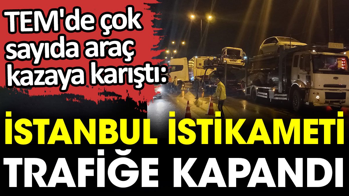 TEM'de çok sayıda araç kazaya karıştı: İstanbul istikameti trafiğe kapandı