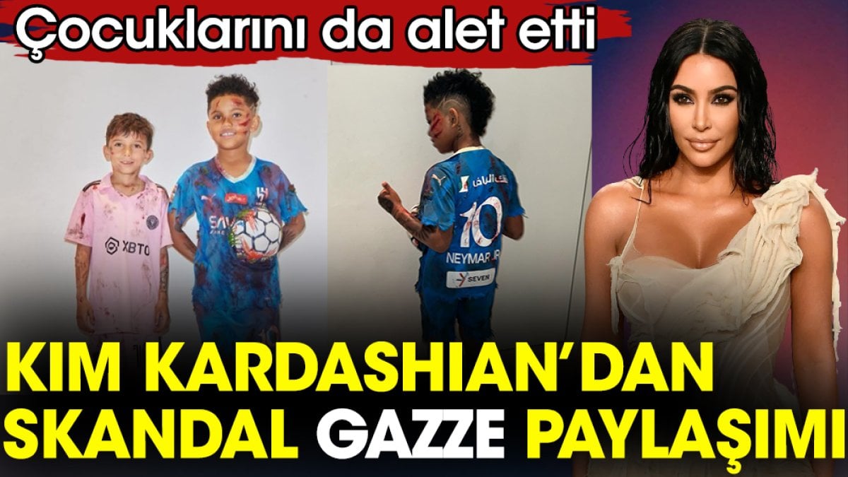 Kim Kardashian’dan skandal Gazze paylaşımı. Çocuklarını da alet etti