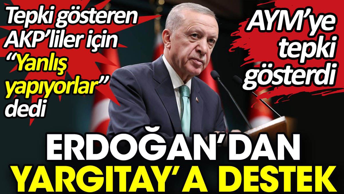 Erdoğan'dan Yargıtay'a destek
