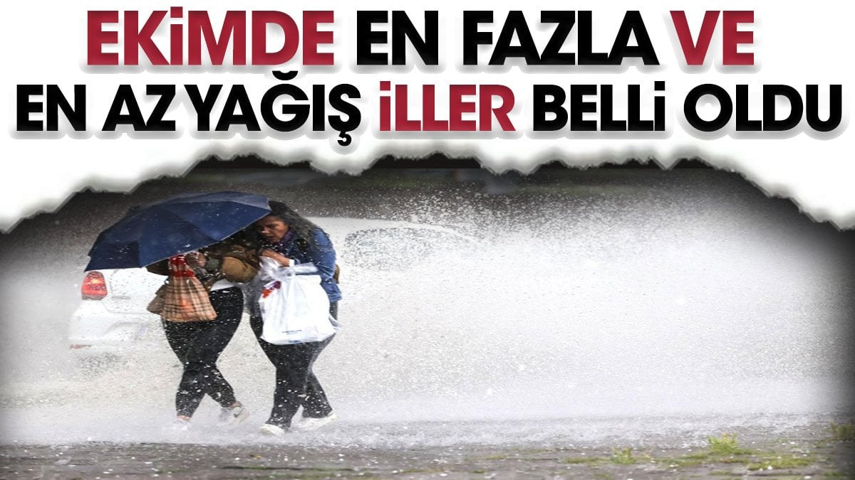 Ekimde en fazla ve en az yağış iller belli oldu