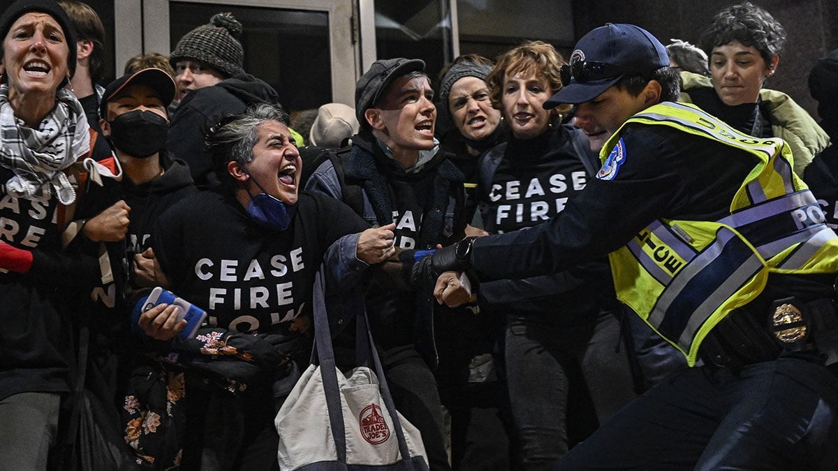 ABD Kongre Binası yakınındaki Gazze'ye destek gösterisi yapıldı. Polis müdahale etti